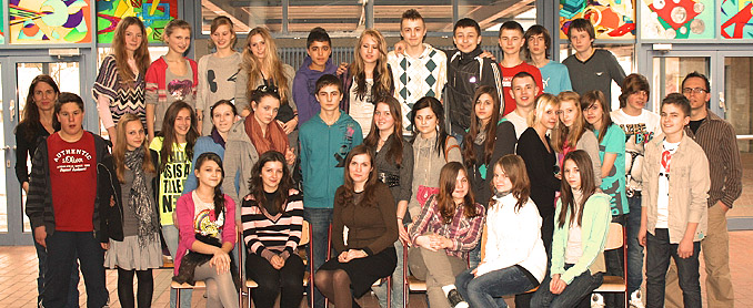 Gruppenbild der ukrainischen Schler vom Gymnasium Lutsk in Herford